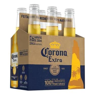 Imagem de Cerveja Corona Extra Long Neck Garrafa 330ml Pack 6 Unidades