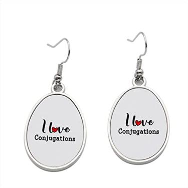 Imagem de Brinco I Love Conjugations – Brincos pendentes para meninas – Presente de festa de aniversário dos namorados