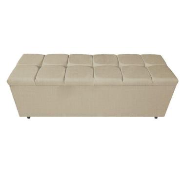 Imagem de Calçadeira Estofada Manchester 160 Cm Queen Size Linho Bege