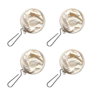Imagem de 4 filtros de café, filtros de café de flanela com cabo de aço, coador de café de flanela reutilizável, saco de filtro de café para meias de café, coadores de pano de café para uso em casa, escritório, cozinha