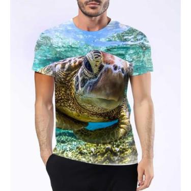 Imagem de Camisa Camiseta Tartaruga Marinha Répteis Não Use Canudos 3 - Estilo K