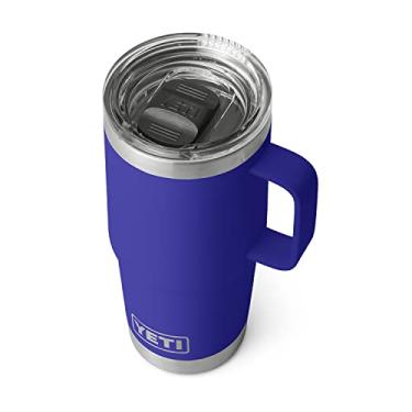 Imagem de YETI Caneca de viagem Rambler 590 ml, aço inoxidável, isolada a vácuo com tampa forte, azul Offshore