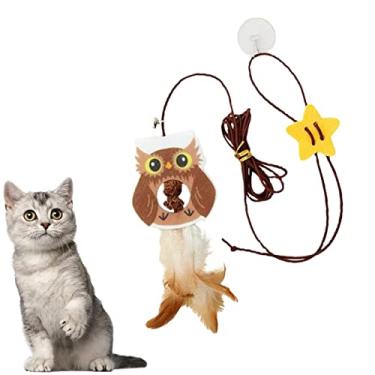 Imagem de Brinquedos interativos para gatos | Bonito Engraçado Porta Pendurada Catnip Brinquedos Gato Brinquedos para Gatos Interiores - Brinquedo de gatinho interativo e retrátil para exercício de