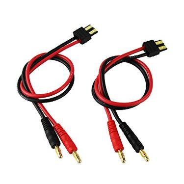 Imagem de Conector TRX Traxxas masculino de 2 peças OliYin para plugue banhado a ouro de 4 mm com cabo de carregamento de gel de sílica 14 AWG L 300 mm (pacote com 2)