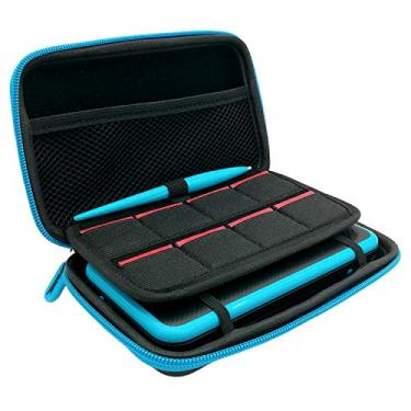 Imagem de Kit de proteção 3 em 1 para Nintendo 2DS XL – Bolsa de armazenamento de EVA com Stylus, 2 películas protetoras de tela e 8 capas de cartas de jogo ¡¡, Preto