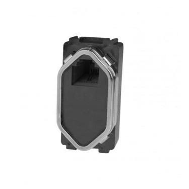 Imagem de Modulo Rj11   Telefone   - Novara Preto Brilhante Cromado