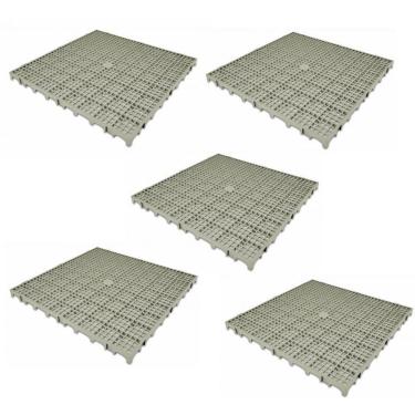 Imagem de Piso Plástico Cinza 50x50 - kit 05 peças