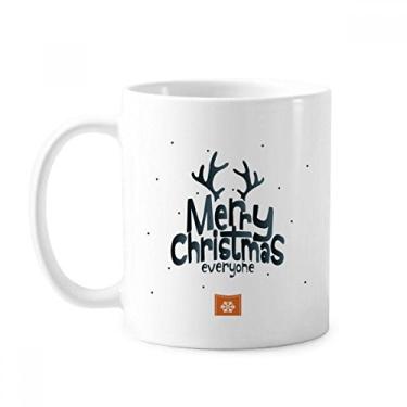 Imagem de Caneca de cerâmica com estampa de desenho de rena Merry Christmas xícara de porcelana de café