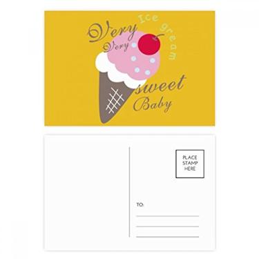 Imagem de Cherry Sweet Baby Conjunto de cartão postal de sorvete de aniversário cartão de agradecimento