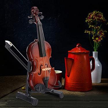 Imagem de Modelo de Violino Em Miniatura, Mini Presente de Decoração de Instrumento Musical, Vem Com Estojo de Violino Preto, um Presente para Cerimônia de Formatura, Aniversário e Outras Ocasiões
