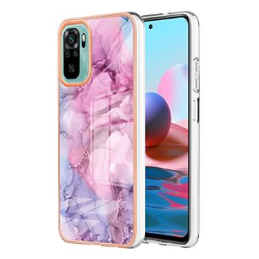 Imagem de Capas de armadura de mármore bonitas compatíveis com Xiaomi Redmi Note 10 10S capas de silicone moldura de simplicidade anti-queda proteção à prova de choque capa traseira (3, Redmi Note 10S)