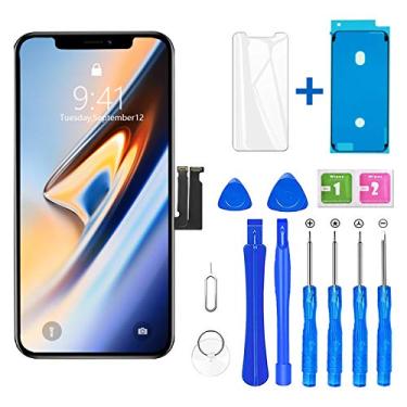 Imagem de Tela de reposição para iPhone XR (compatível com o modelo A1984, A2105, A2106, A2108) tela LCD (6,1 polegadas) com kit completo de ferramentas de reparo e vidro temperado