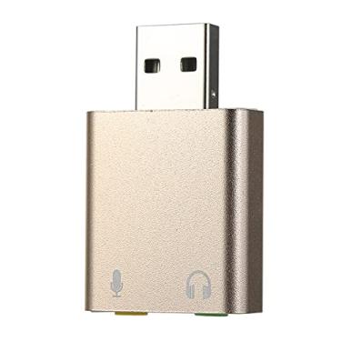 Imagem de USB Externl Sound Crd 7.1 USB To 3.5mm Erphone Mic dpter Soundcrd Mic hedphone Jck Stereo Hedset Driver- para PC Lptop