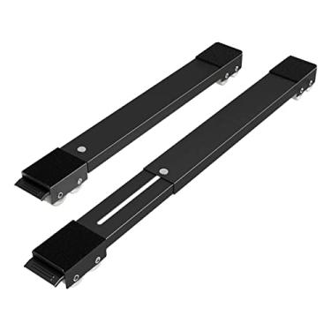 Imagem de Suporte Base Móvel Com Rodinhas E Trava Para Geladeira Fogão Máquina De Lavar Ar Condicionado Fácil Para Arrastar Preto LINHA PREMIUM SYANG