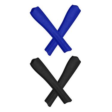 Imagem de Mryok 2 pares de kits de substituição para óculos Oakley Pit Bull OO9127 / Pit Bull Asian Fit OO9161 - azul e preto