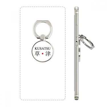 Imagem de Kusatsu Suporte de anel de telefone com bandeira do sol vermelha e nome da cidade japonesa com laço ajustável