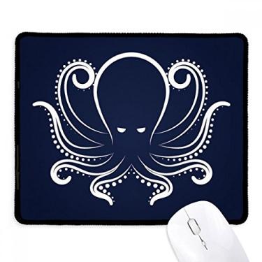 Imagem de Mousepad preto branco polvo padrão de vida marinha borda costurada tapete de borracha para jogos