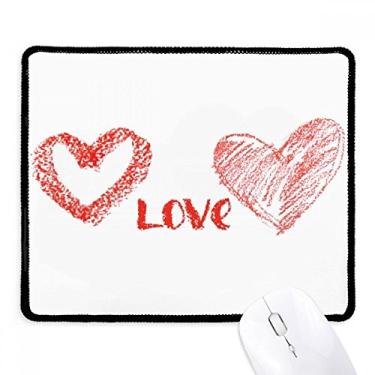 Imagem de Mouse pad escrito à mão com citação vermelha Love You Heart Tapete antiderrapante