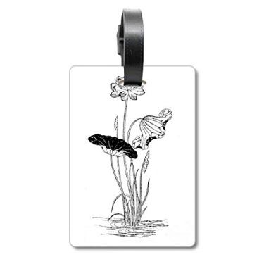 Imagem de Flor de lótus Água, Preta, Branca, Planta, Bagagem, Cartão, Scutcheon Etiqueta