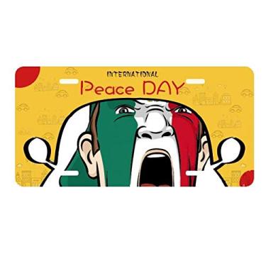 Imagem de DIYthinker Bandeira do México maquiagem cabeça gritando placa placa de carro decoração Dia da Paz