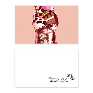 Imagem de Bolo de biscoito, chocolate, sorvete, cartão de agradecimento, papel de aniversário, agradecimento de casamento