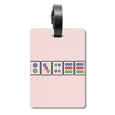 Imagem de Dots Suit Mahjong Tiles Mala Etiqueta de Bagagem Etiqueta para Bagagem
