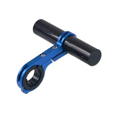 Imagem de JPOJPO Extensor de guidão de bicicleta braçadeira de extensão para velocímetro de bicicleta, suporte de lâmpada de farol de fibra de carbono 10 mm, azul