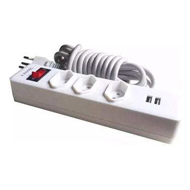 Imagem de Filtro De Linha/Extencao 3 Tomadas + 2 Entradas Usb 3m