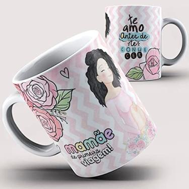 Imagem de Caneca xicara para melhor mamãe mãe de primeira viagem (Branca)