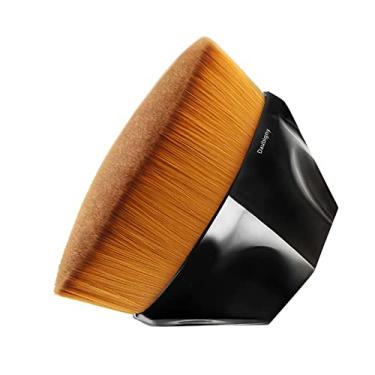 Imagem de (Foundation) - Foundation Makeup Brush Flat Top Kabuki Hexagon Face Blush Liquid Powder Foundation Brush for Blending Liquid, Cream or Flawless Powder Cosmetics with Bonus Protective Case (Black)