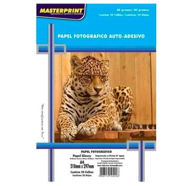 Imagem de Papel fotográfico Auto-adesivo A4 80g Glossy 20 folhas