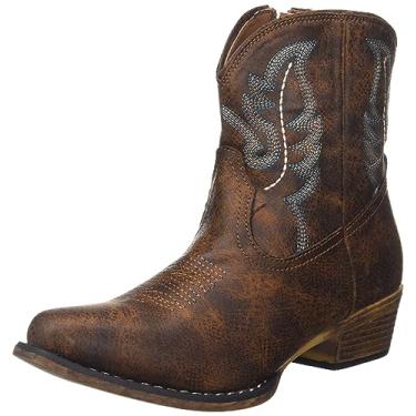 Imagem de ROPER Bota Country Feminina, Couro sintético de conhaque, 9.5