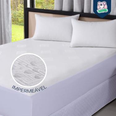 Imagem de Protetor Impermeável para Colchão Premium - SUPER SILENCIOSO - Tecido Jacquard - 100% Impermeável Estilo Americano - Lateral em Malha - (Queen, Branco)