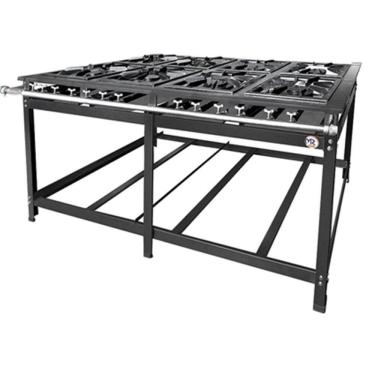 Imagem de Fogão Industrial 8 Bocas 4 Simples Luxo Baixa Pressão MR Fogões 40x40 P8