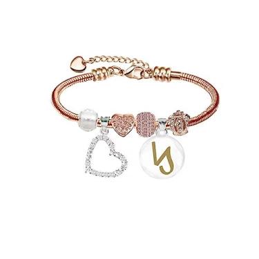 Imagem de Pulseira personalizada do zodíaco presentes para meninas banhado a ouro rosa 14K joia Pandora, Cristal, Zircônia cúbica