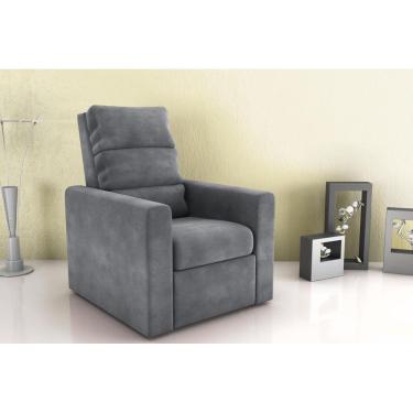 Imagem de Poltrona Reclinável MX14 Turin Veludo Cinza E425 - Matrix