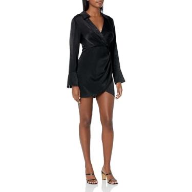 Imagem de Adrianna Papell Vestido feminino curto de cetim, Preto, 38