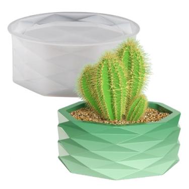 Imagem de Vaso de flores de concreto listrado de origami, molde de silicone, suculenta, listrado, vaso, molde de argila, gesso, epóxi, caixa de armazenamento de joias