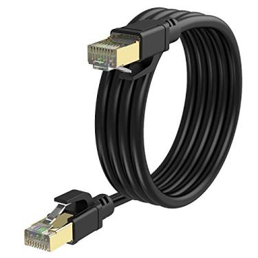 Imagem de FQQF Cabo Ethernet Cat 8 65 feet 40 Gbps 2000 MHz RJ45 Blindado para Modem, Roteador, PC, Mac, Laptop, PS2, PS3, PS4, Xbox e Xbox 360 Preto, 20M
