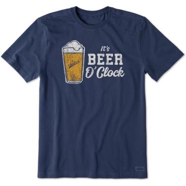 Imagem de Life is Good - Camiseta masculina It's Beer O'Clock, Azul escuro, M