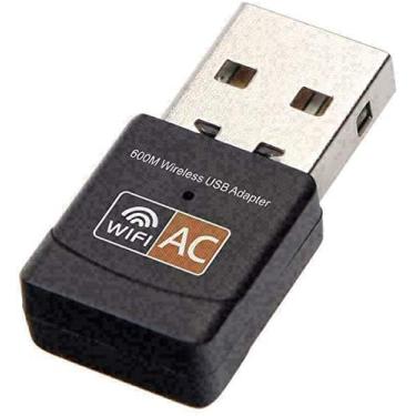 Imagem de Adaptador USB WiFi, AC600 Mbps banda dupla 2,4/5 GHz sem fio USB Mini adaptador de rede WiFi 802.11 Mini sem fio para laptop/desktop/PC, suporta desktop, laptop, MacBook, Windows Notebook