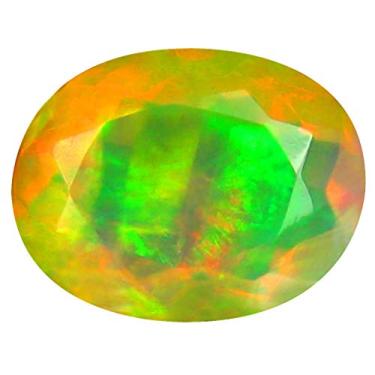 Imagem de 1,95 ct AAA+ Qualidade da pedra preciosa corte oval (10 x 8 mm) opala arco-íris não aquecida genuína e extraída da pedra preciosa solta da Terra