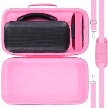 Imagem de Capa protetora rígida para alto-falante portátil Bose SoundLink Max, bolsa de viagem portátil de substituição com alça de ombro e alça (capa rosa) - co2CREA