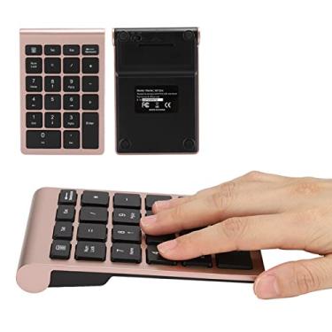Imagem de MOUMOUTEN RF304 Teclado numérico de 22 teclas - Mini teclado USB 2.4G com receptor compatível com Windows XP/Vista/7/8/10, ideal (Rosa ouro)