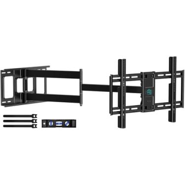 Imagem de HCMOUNTING Suporte de parede de TV de braço longo para TVs de 42 a 80 polegadas, movimento total com braços articulados de extensão de 43 polegadas, suporte giratório e inclinado para TV, suporta até