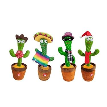 Imagem de Cacto Dançante e Falante com Pelúcia Macia, Toca 120 Músicas, Repete e Imita a Fala, Movimenta e Acende Luzes, Brinquedo Interativo para Crianças, Inclui Roupa Sortida