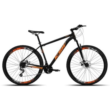 Imagem de Bicicleta KSW XLT 100 Em Aluminio 27 Velocidades 3x9V Freio a Disco Suspensão,15,Preto Laranja