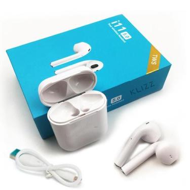 Imagem de Fone De Ouvido Bluetooth Sem Fio Touch Com Microfone Branco - Klizz