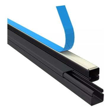 Imagem de 10 Metros Canaleta Preta 10x10mm Fina Fininh Cabo Escond Fio