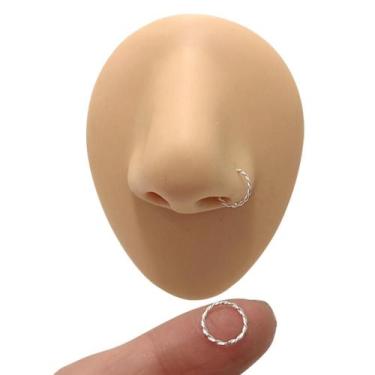 Imagem de Piercing Argola Torcida 6mm Prata 925 Nariz Tragus Helix - ForGift Sto